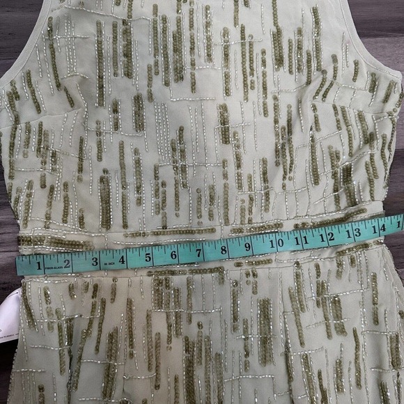 NWT Mac Duggal Beaded Sheath Midi Dress Women's Sleeveless Green Size 8 - Picture 12 of 14